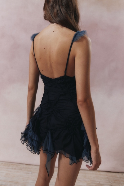 Elizabeth Textured Ruffle Mini Dress | Nuuly