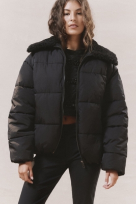 Duckie Faux Shearling Collar Puffer Jacket | Nuuly