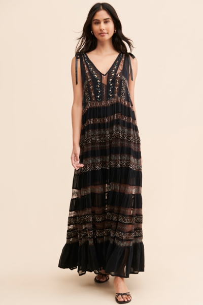knee length dresses for ladies CHRISTY LACE L/S MAXI DRESS main image 1