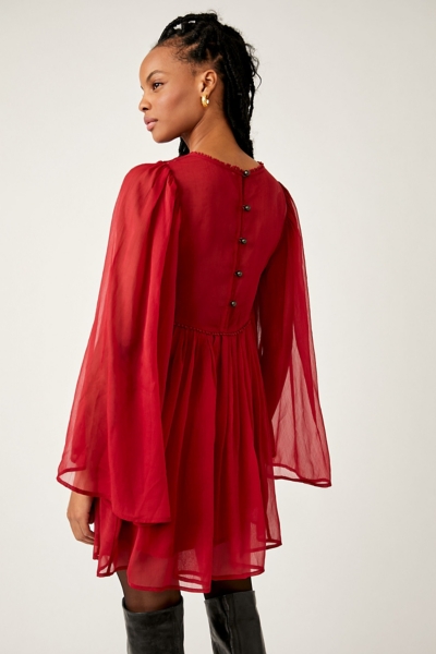 long sleeve deep plunge mini dress in rose Rose Long Sleeve Plunge Neck Mini Dress – lotd-dev-scott
