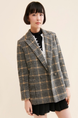 Plaid Printed Blazer Coat | Nuuly