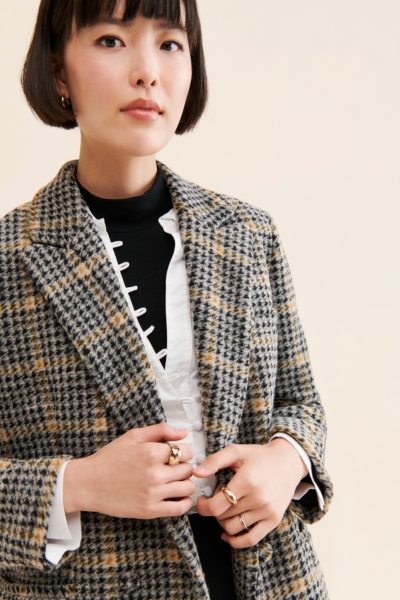 Plaid Printed Blazer Coat | Nuuly