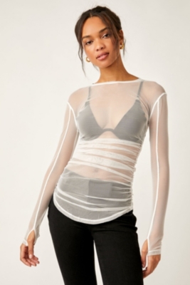 Kyerivs Metallic Mesh Top Plus Size Short Sleeve Sheer Tops
