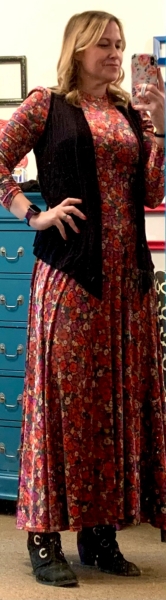 long arm maxi dress DIONNE LONG SLEEVE MAXI DRESS BLACK