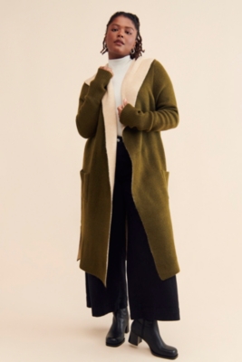 Two Tone Hooded Cardigan Nuuly
