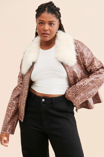 ジャケット・アウター W FACE VEGAN LEATHER FLARE TOPS Hera Vegan Leather Jacket | Nuuly