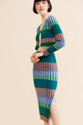 Colorblock Knit Cropped Cardigan | Nuuly