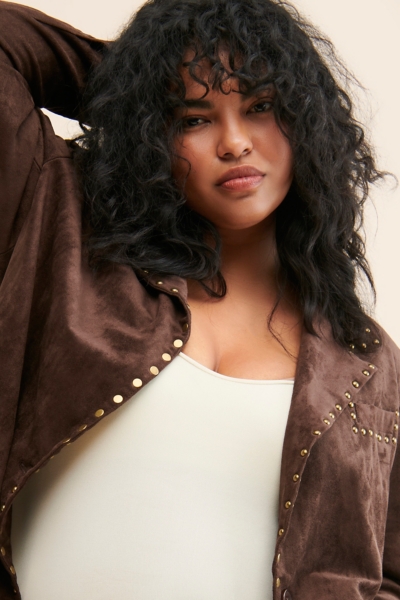Studded Vegan Suede Blazer | Nuuly