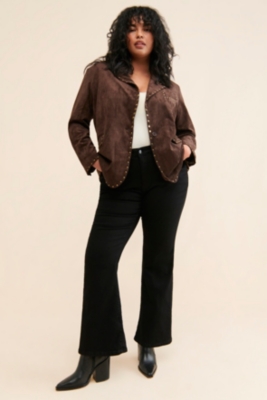 Studded Vegan Suede Blazer | Nuuly