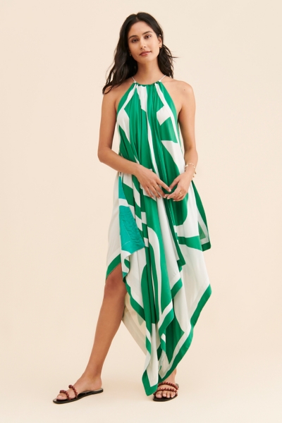 green hanky hem dress Current Mood Off The Shoulder Handkerchief Mini Dress main image 0