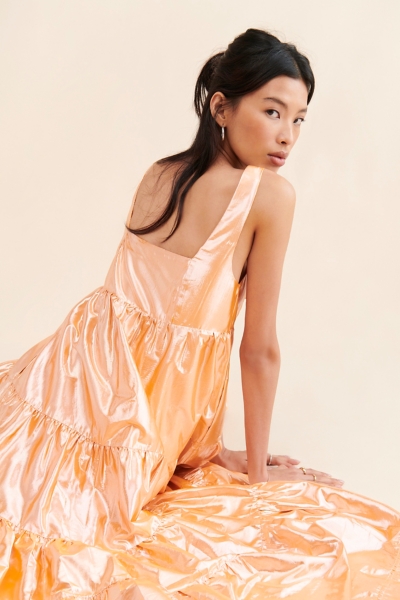 Tiered Maxi Metallic Dress | Nuuly