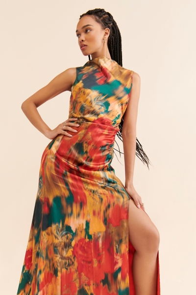 Abstract Print Maxi Dress | Nuuly