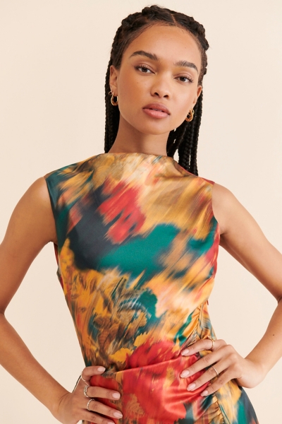 Abstract Print Maxi Dress | Nuuly