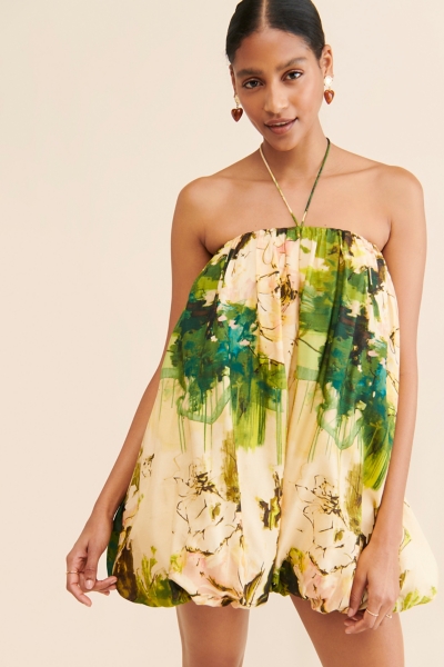 chicken potatoes and green beans italian dressing Lucien Bubble Hem Dress in Green | REPERTOIRE