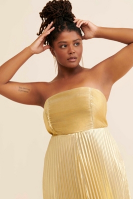 Gold Foil Midi Dress Nuuly