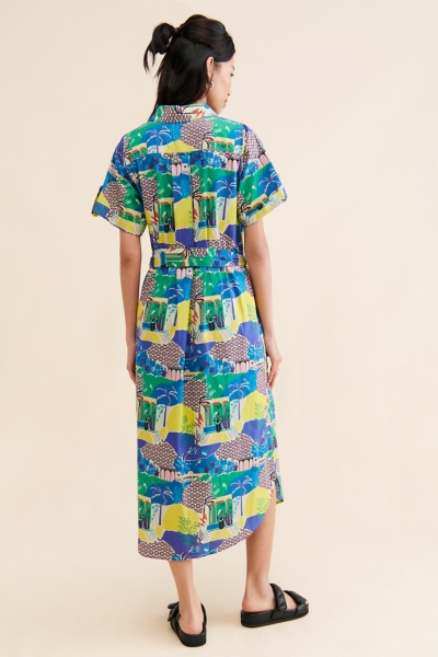 Printed Midi Shirt Dress | Nuuly