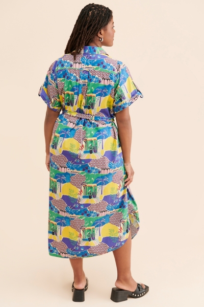 Printed Midi Shirt Dress | Nuuly