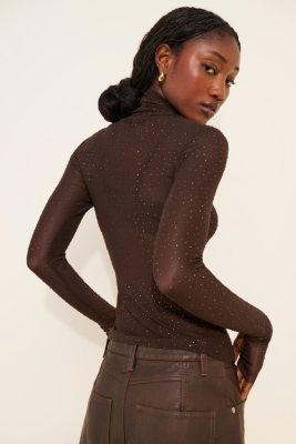 Zadie Rhinestone Mesh Top | Nuuly