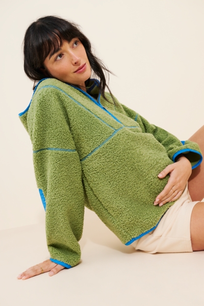 Maternity Sherpa Mammoth Cropped Pullover | Nuuly