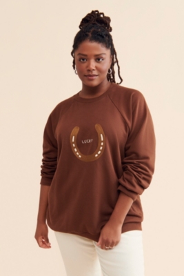 Embroidered sleeve fashion sweatshirt