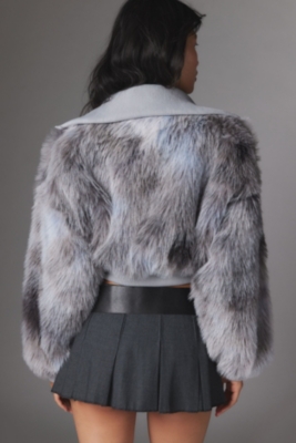 【U LAN】Mori three buckle cropped fur jacket Portia Faux Fur Cropped Jacket | Nuuly