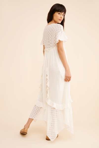 red floral maxi dress for women ASTR the Label | Anora Floral Tiered Maxi Dress in Rust Floral