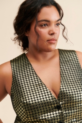 Carrine Metallic Foxy Vest | Nuuly