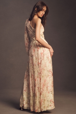 Iris One-Shoulder Cut-Out Printed Chiffon Gown | Nuuly