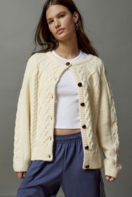 Cream cable knit cardigan online