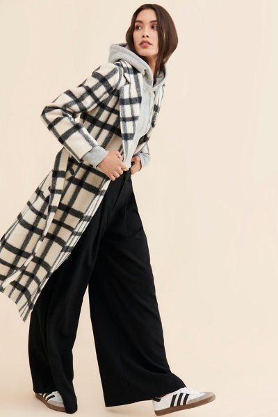 Plaid Tie-Front Overcoat | Nuuly