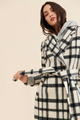Plaid Tie-Front Overcoat | Nuuly