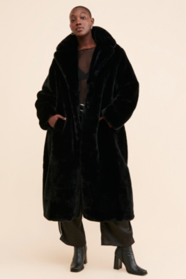 Faux fur floor length coat best sale