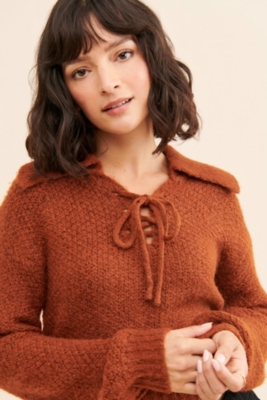 Sophia Lace-Up Sweater | Nuuly