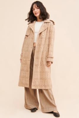 Pineapple Cotton Eyelet Trench Coat | Nuuly