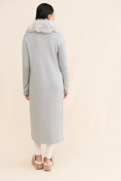 Lombardi Sparkle Faux Fur Collared Cardigan | Nuuly