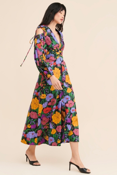 colorful cut out dress Indigo Party Cutout Dress