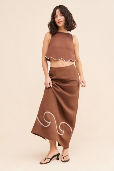 Fresco Embroidered Maxi Skirt | Nuuly