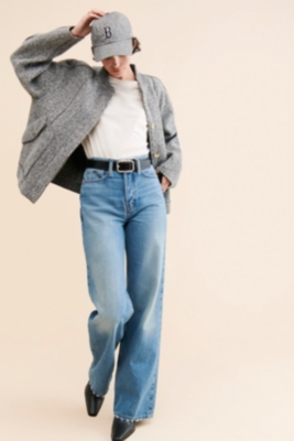 【YOURNUS】Fuse Curved Wide Denim Curved Jeans | UNIQLO US