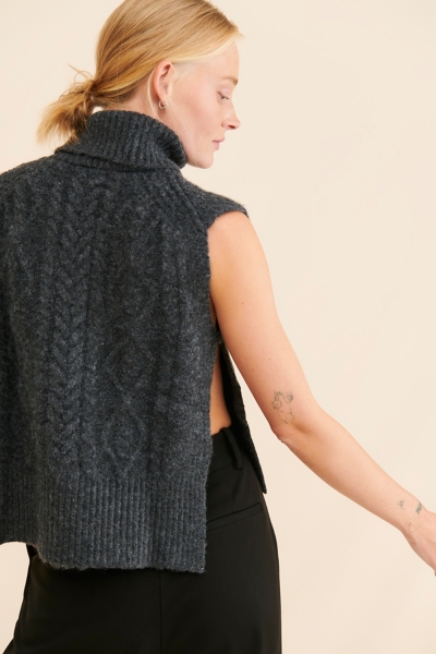 ellaselectshop 完売front slit knit gilet ellaselectshop 完売front slit knit gilet 【公式通販】