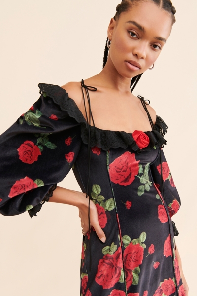 Yara Printed Velvet Mini Dress | Nuuly