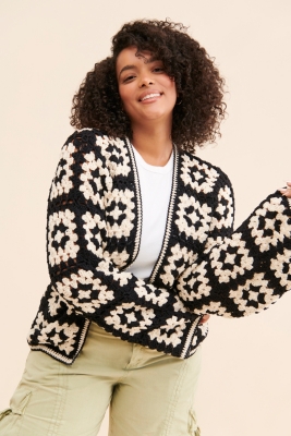 Society Mano Crochet Patchwork Cardigan