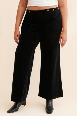 【oan】Corduroy Pintuck Wide Pants Pintuck Corduroy Pants, Brown