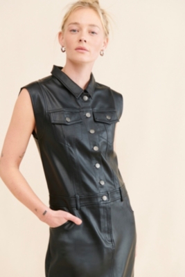 Danni Vegan Leather Midi Dress