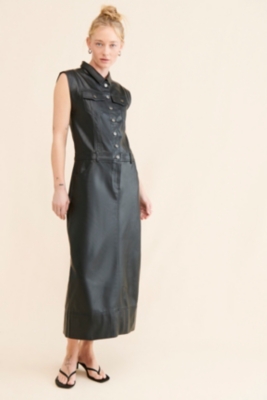 Danni Vegan Leather Midi Dress