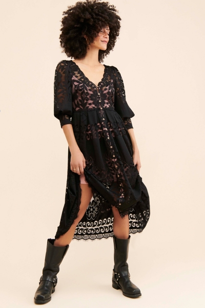 chinese dress ladies Dance On My Own Black Lace Mini Dress main image 1
