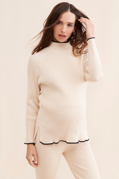 Maternity Casey Ribbed Mockneck Sweater | Nuuly