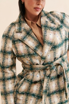 Plaid tweed coat shop