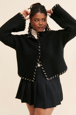 Textured Knit Bell Sleeve Cardigan Nuuly