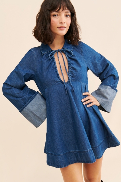 knee length dresses for ladies Free People Remino Eyelet Mini Dress – Josie's Boutique main image 1
