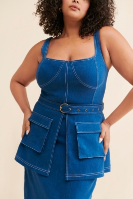 Corset Denim Midi Dress | Nuuly